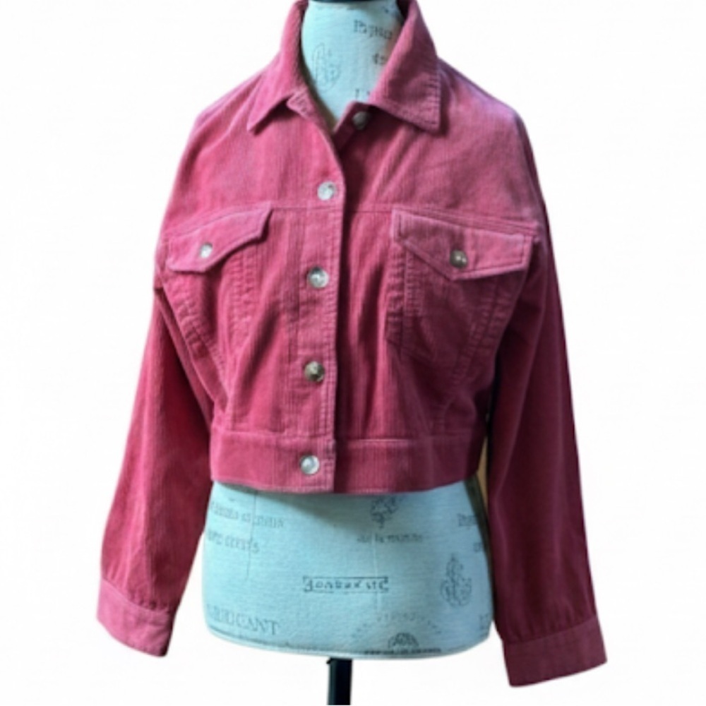 L*Space “Warner” Cropped Corduroy Jacket In Geranium Size Small New Without Tags